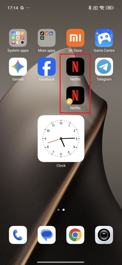 Primera instancia de la aplicaci&oacute;n Netflix