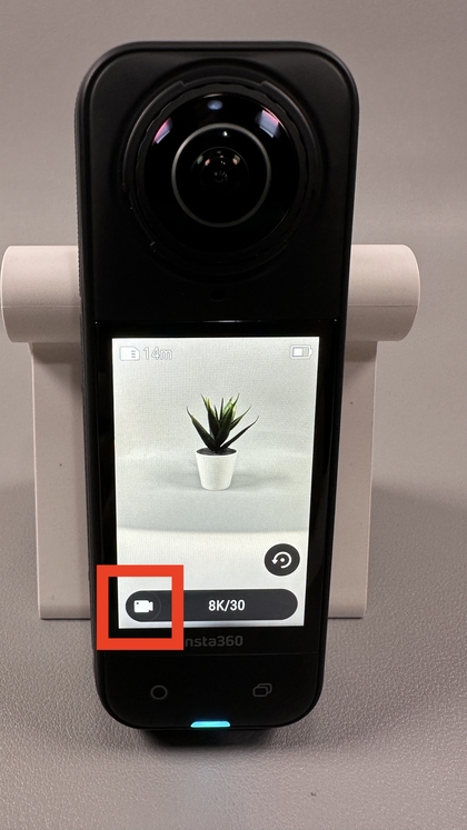 Pantalla del modo de c&aacute;mara INSTA360 X5