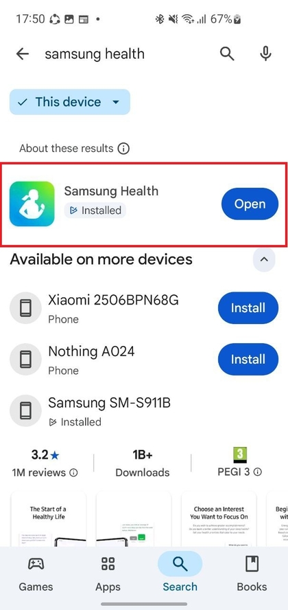 Descargar la aplicaci&oacute;n Samsung Health