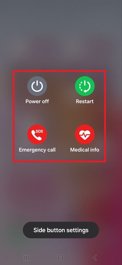Men&uacute; de apagado en el Samsung Galaxy A17 5G