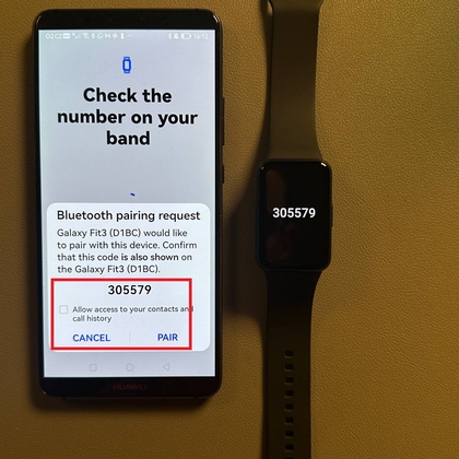 Notificaci&oacute;n de emparejamiento en el tel&eacute;fono Android