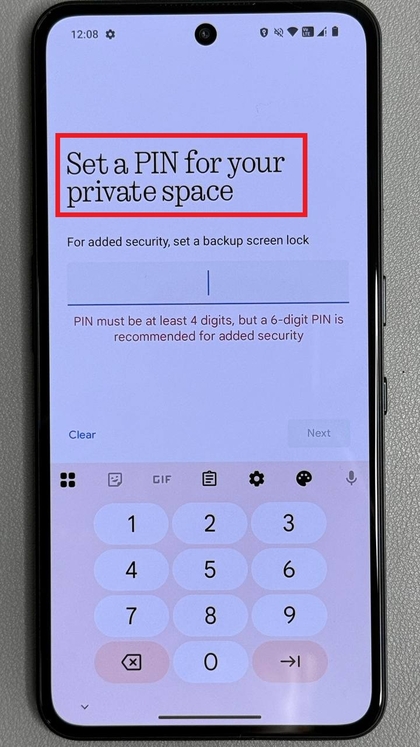 Eligiendo el m&eacute;todo de bloqueo para el Espacio Privado