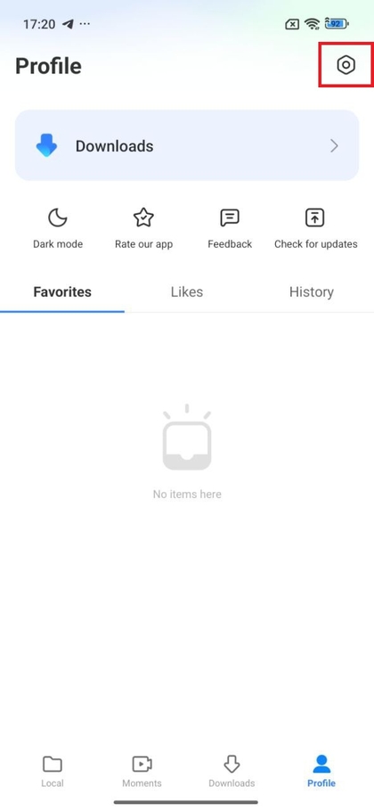 Pantalla de notificaciones de MI Video