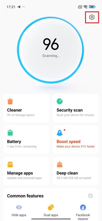 Ajustes de la aplicaci&oacute;n Seguridad en POCO F7