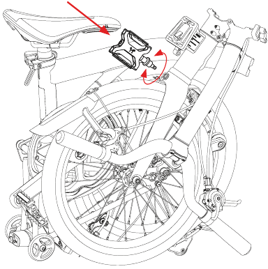 Plegado de la bicicleta - Paso 9 - Insertar el pedal