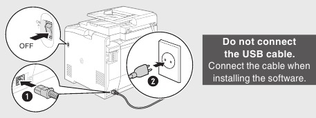 Conexi&oacute;n del cable de alimentaci&oacute;n - Paso 1
