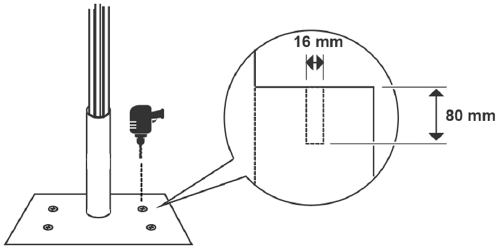 Traslado del MaxiCharger: perforaci&oacute;n de orificios