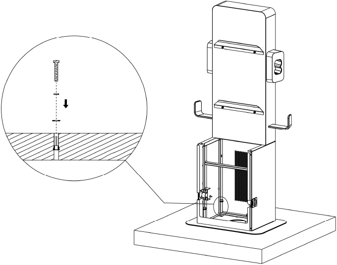 Traslado del MaxiCharger - Montaje de un pedestal - Paso 3