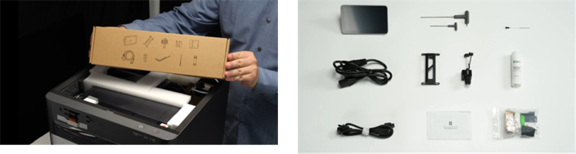 Saque la caja de accesorios
