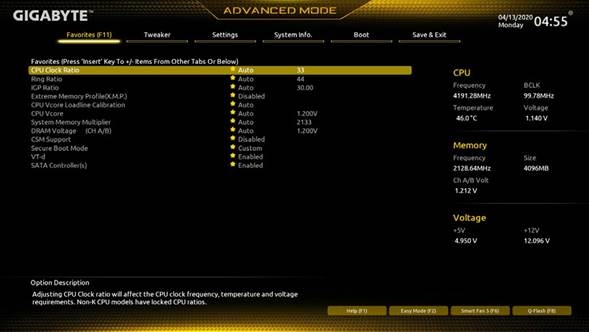 BIOS- Favoritos (F11)