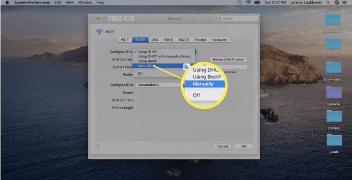 C&oacute;mo cambiar su direcci&oacute;n IP en Mac - Paso 5
