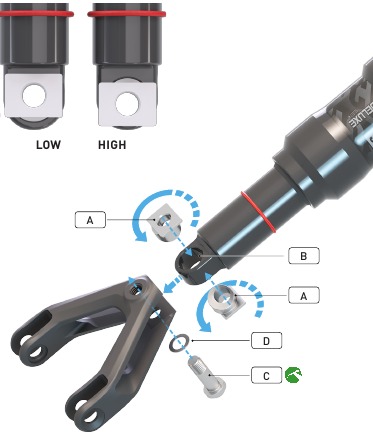 MONTAJE DEL AMORTIGUADOR EN LA EXTENSI&Oacute;N CON FLIP CHIPS