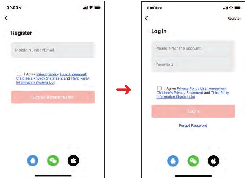 Registro e inicio de sesi&oacute;n en la APP