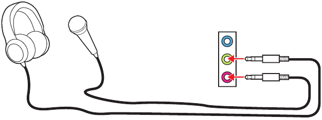 Diagrama de conexi&oacute;n de conectores de audio a auriculares y micr&oacute;fono