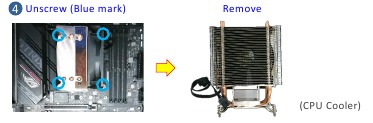 PLACA PRINCIPAL con REFRIGERADOR DE CPU y CPU - Paso 1