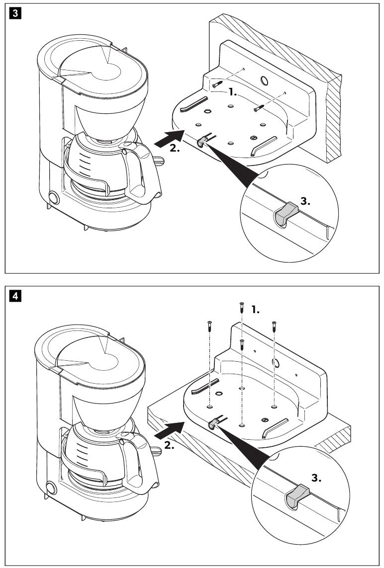 Colocaci&oacute;n de la cafetera