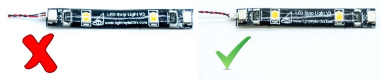 Conexi&oacute;n de conectores de cable a tiras de luz