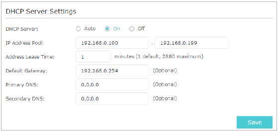 Especificar la configuraci&oacute;n del servidor DHCP