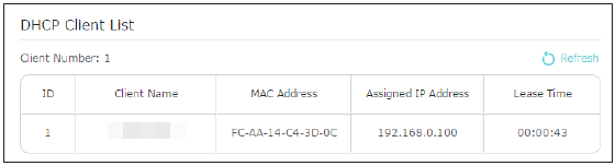 Ver la lista de clientes DHCP