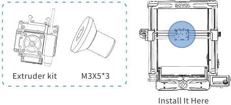 Montaje: instalar el kit de extrusora - Paso 1