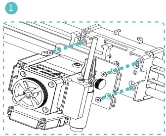 Montaje: instalar el kit de extrusora - Paso 2