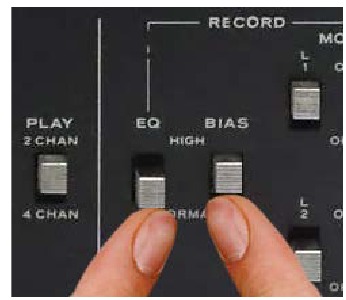 Interruptores RECORD BIAS y EQ