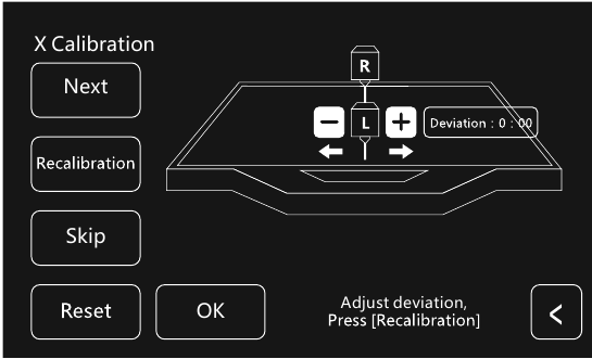 Calibraci&oacute;n del eje X - Paso 2