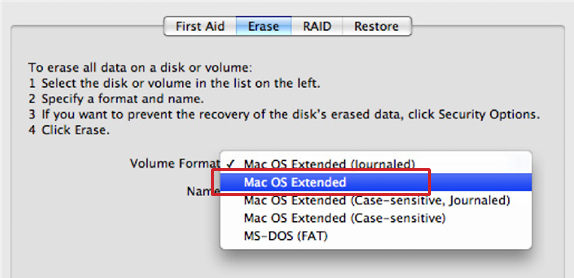 Uso en Mac - Inicializar la unidad para Mac - Paso 2