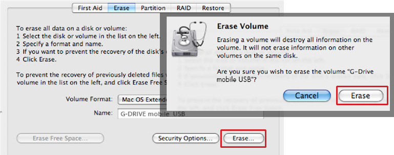 Uso en Mac - Inicializar la unidad para Mac - Paso 3