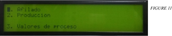 Pantalla del men&uacute; LCD