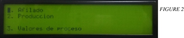 Pantalla del selector de men&uacute;
