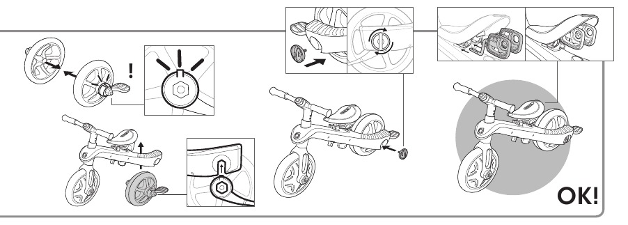 Transformar el triciclo de entrenamiento en bicicleta de equilibrio - Paso 2