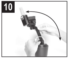 Ajuste el &aacute;ngulo del brazo de extensi&oacute;n
