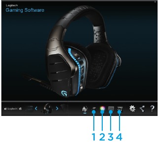 Interfaz del software Logitech Gaming