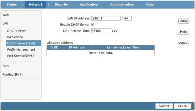 Configuraci&oacute;n de la direcci&oacute;n IPv6 de la LAN