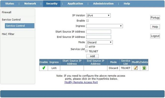 Control de servicio