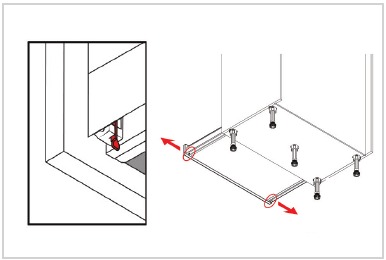 Ajuste horizontal del frontal del caj&oacute;n
