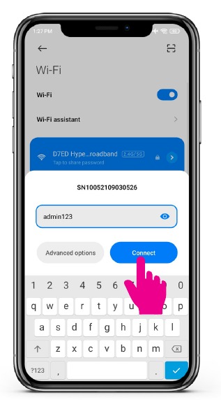 Introducir la contrase&ntilde;a de la red Wi-Fi del punto de carga