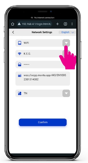 Seleccione el modo de red preferido: Wi-Fi o 4G