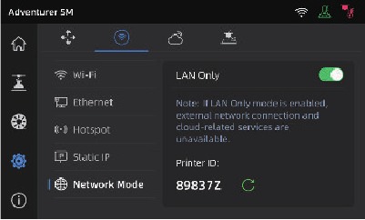Conexi&oacute;n de impresora en modo solo LAN - Paso 1