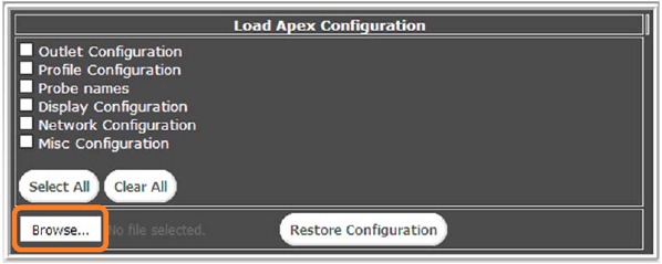 Restaurar copia de seguridad de la configuraci&oacute;n en la UNIDAD NUEVA - Paso 1