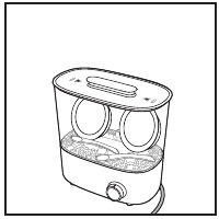 Solo con la cesta grande en la base para esterilizar art&iacute;culos de tama&ntilde;o mediano como extractores de leche, platos para ni&ntilde;os peque&ntilde;os o cubiertos para ni&ntilde;os peque&ntilde;os.