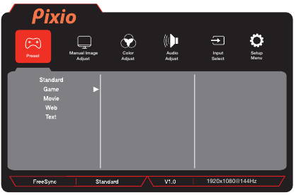 Navegaci&oacute;n del men&uacute; OSD principal
