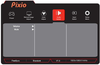 Men&uacute; OSD - Ajuste de audio