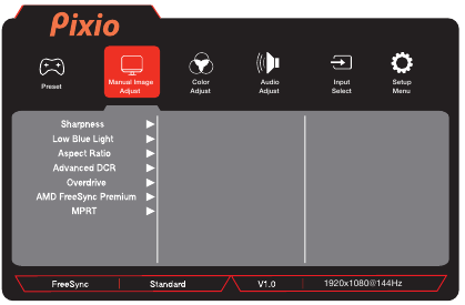 Men&uacute; OSD - Ajuste manual de la imagen