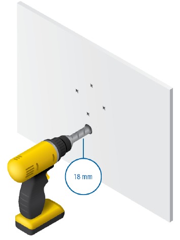 Instalaci&oacute;n del hardware - Montaje en pared - Paso 4
