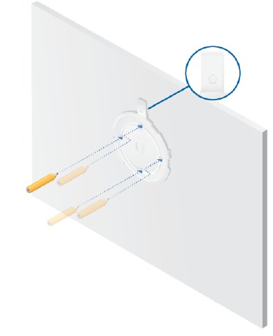 Instalaci&oacute;n del hardware - Montaje en pared - Paso 1