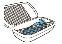 Afeitadora almacenada en la bolsa