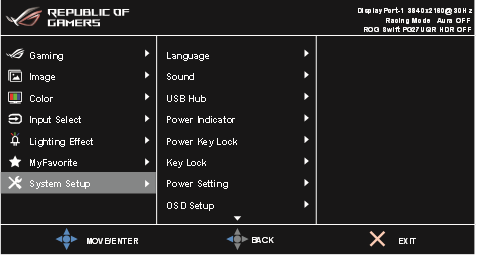 Introducci&oacute;n a la funci&oacute;n OSD - Configuraci&oacute;n del sistema