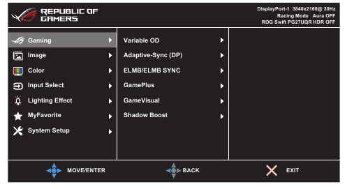 Men&uacute; OSD (On-Screen Display)